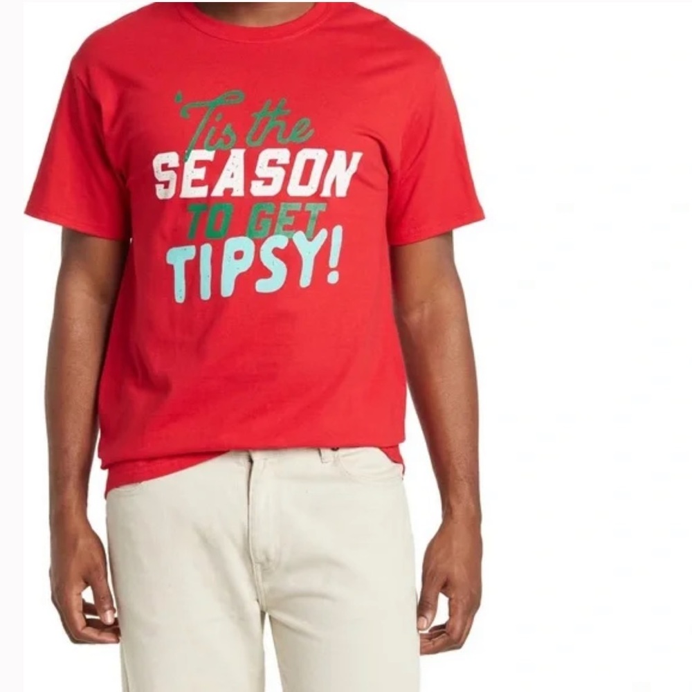 American Needle Inc Tis the Season To Get Tipsy T-shirt NWT SIZE L